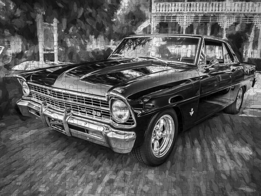 1967 Chevrolet Jigsaw Puzzle featuring the photograph 1967 Chevrolet Nova Super Sport Painted BW 1 by Rich Franco