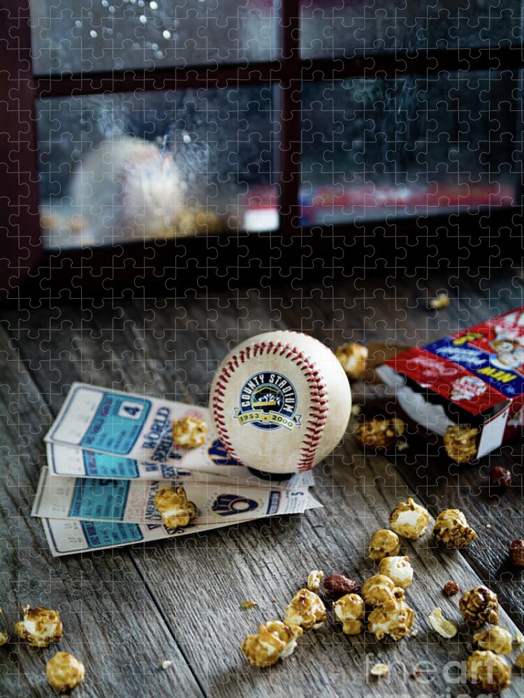 Baseball Jigsaw Puzzle featuring the photograph 1982 World Series by Deborah Klubertanz