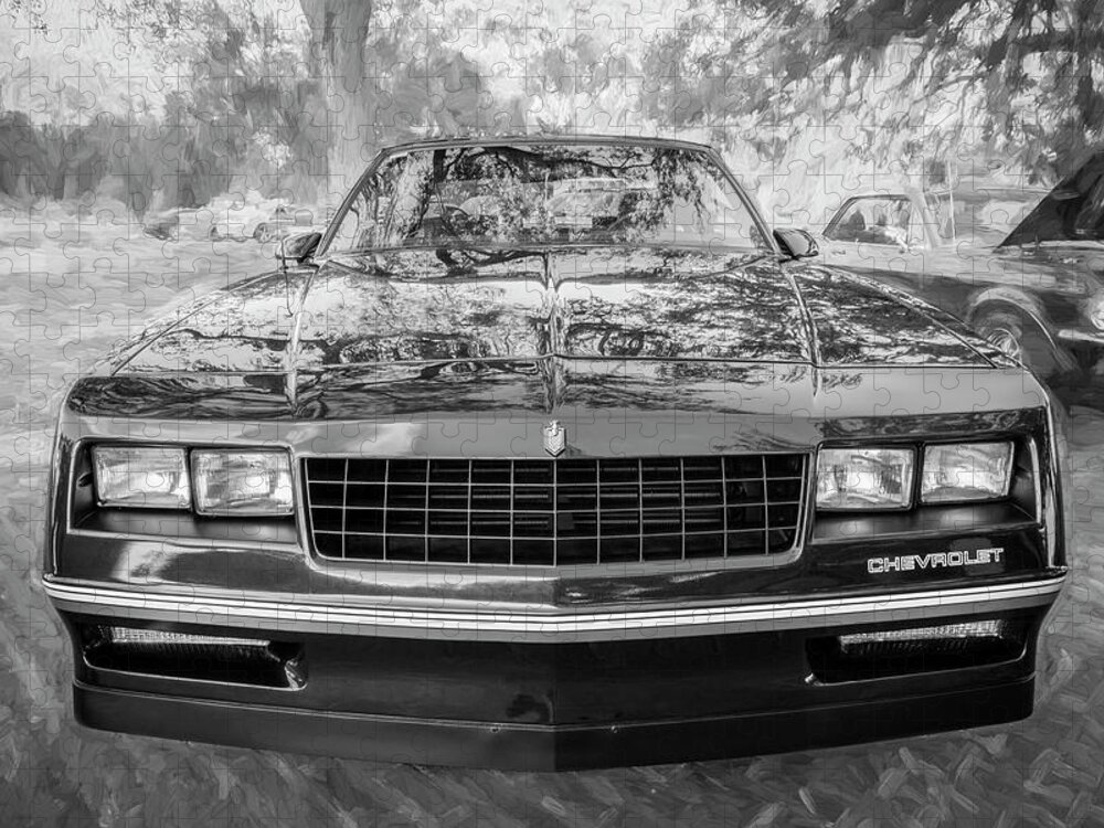 1987 Chevrolet Monte Carlo Ss Coupe Jigsaw Puzzle featuring the photograph 1987 Chevrolet Monte Carlo SS Coupe BW c122 by Rich Franco
