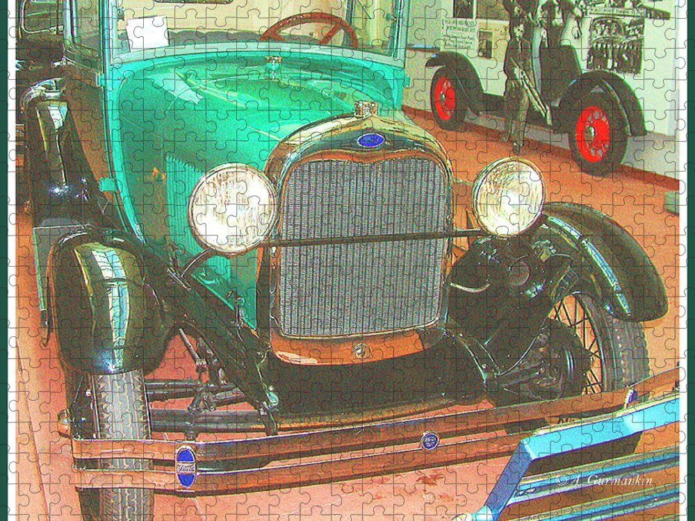 Harrah's Automobile Museum Jigsaw Puzzle featuring the photograph 1928 Ford Automobile #2 by A Macarthur Gurmankin