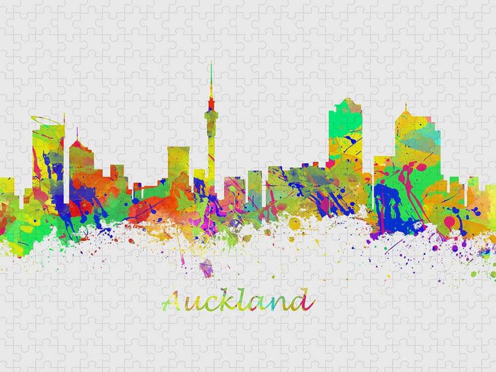 Auckland Jigsaw Puzzle featuring the photograph Auckland New Zealand Skyline #2 by Chris Smith