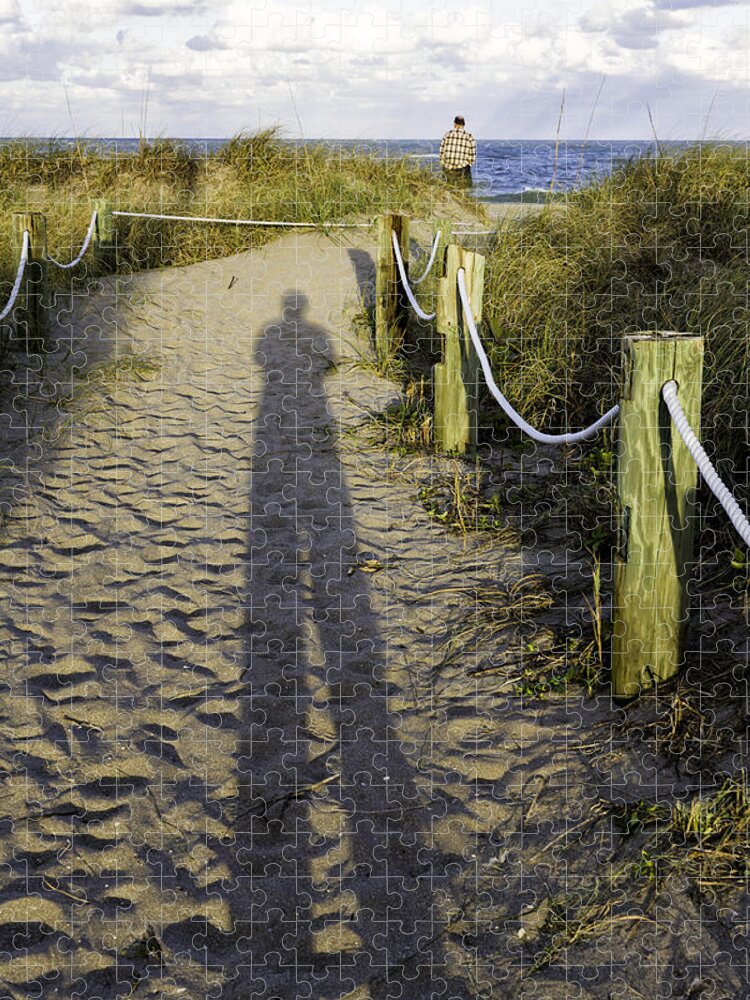 Shadow Jigsaw Puzzle featuring the photograph Beach Entry #2 by Fran Gallogly