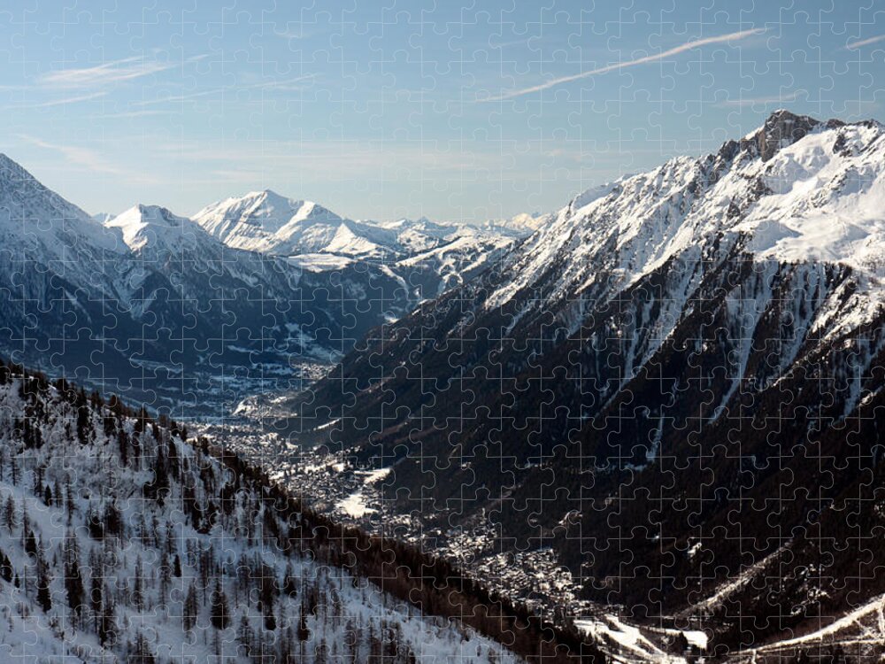Chamonix Jigsaw Puzzle featuring the photograph Chamonix resort in the French Alps #2 by Pierre Leclerc Photography