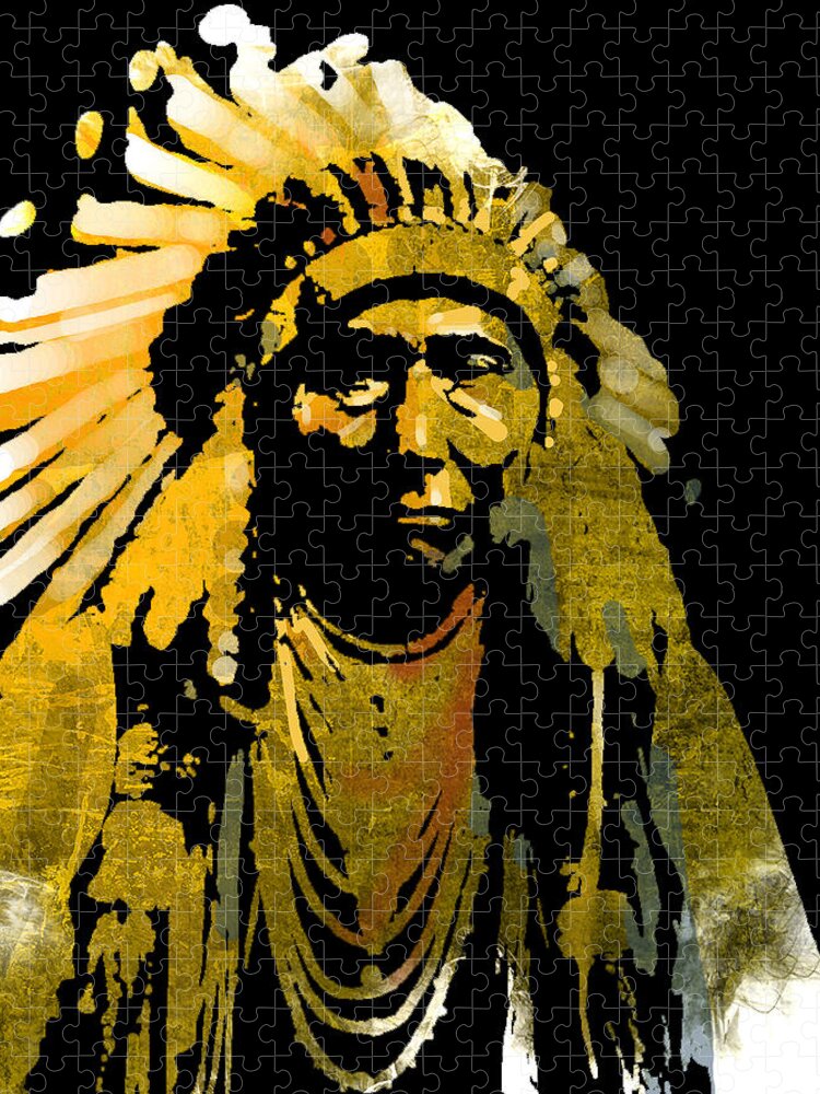 Native American Jigsaw Puzzle featuring the painting Chief Joseph #2 by Paul Sachtleben