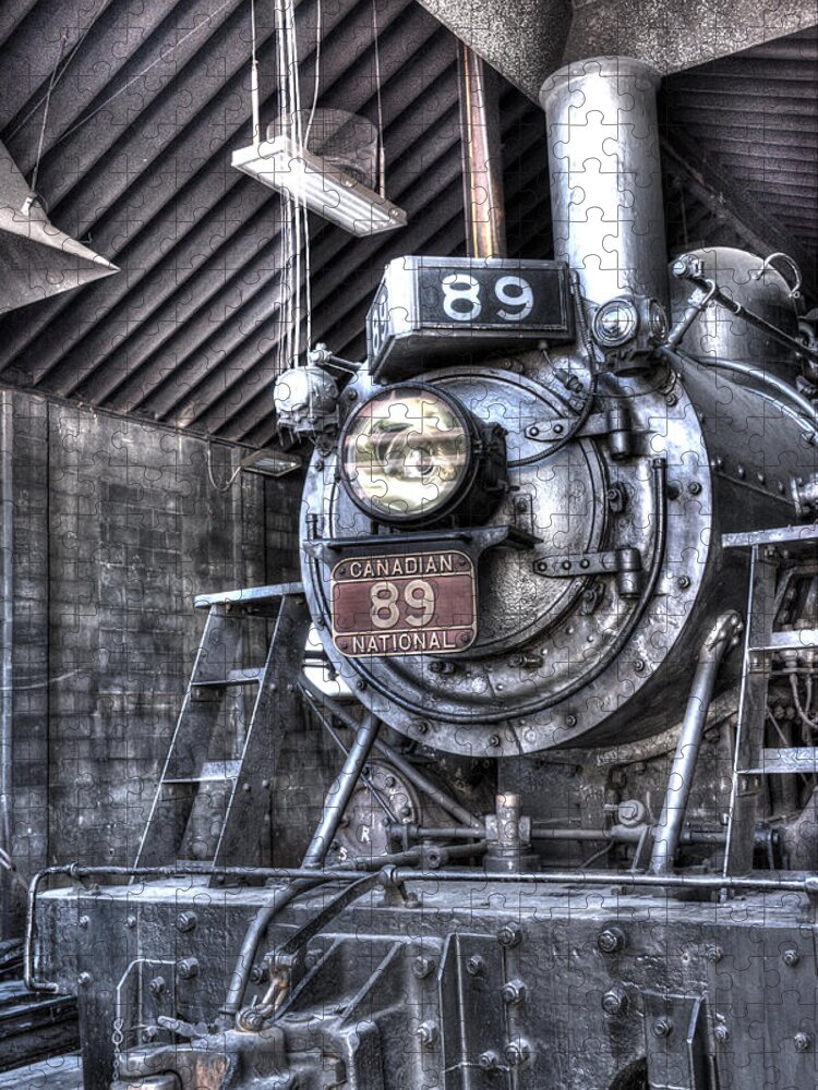 Railroad Jigsaw Puzzle featuring the photograph Engine 89 in shed #2 by Paul W Faust - Impressions of Light