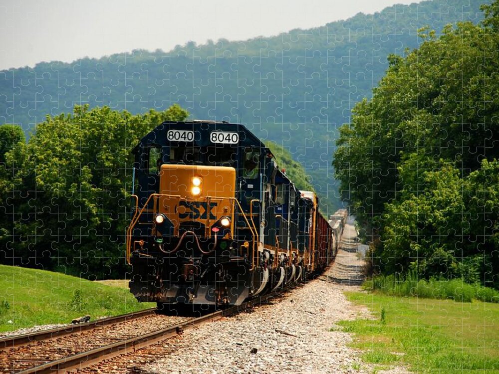Train Jigsaw Puzzle featuring the photograph Freight Train by Kenny Glover