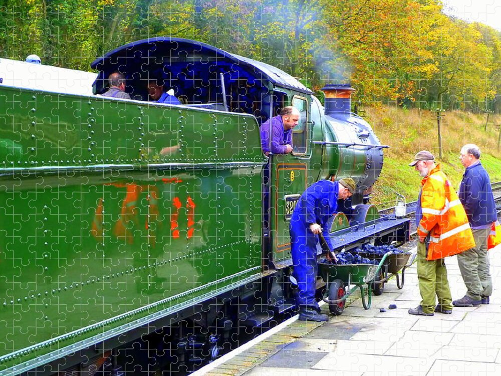 Gwr Jigsaw Puzzle featuring the photograph GWR 0-6-0 No 3205 Steam Engine #2 by Gordon James