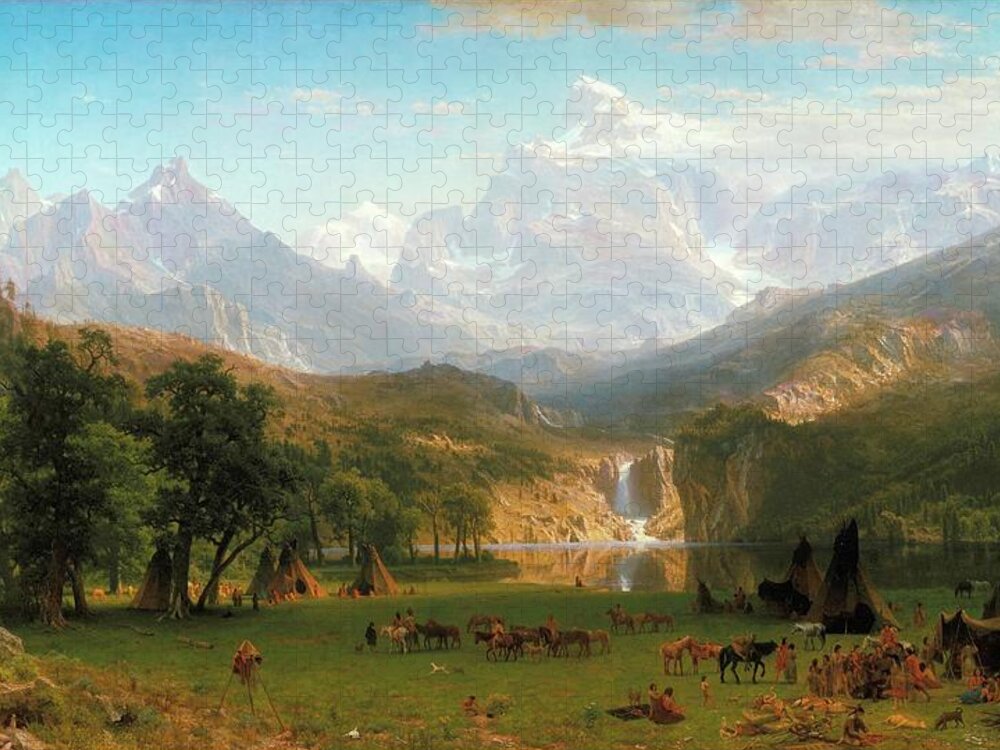 Landers Jigsaw Puzzle featuring the painting Landers Peak #5 by Albert Bierstadt