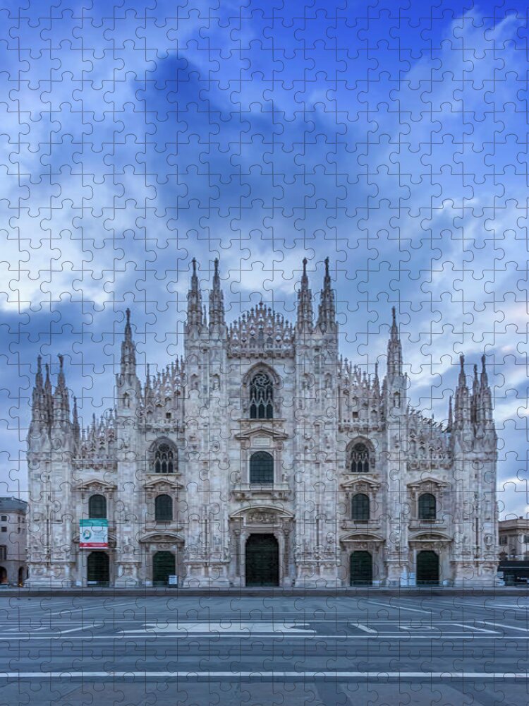MILAN CATHEDRAL Santa Maria Nascente - black and white Jigsaw Puzzle by  Melanie Viola - Pixels
