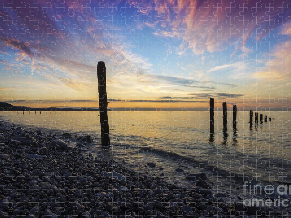 Beach Jigsaw Puzzle featuring the photograph Ocean Sunset #2 by Ian Mitchell
