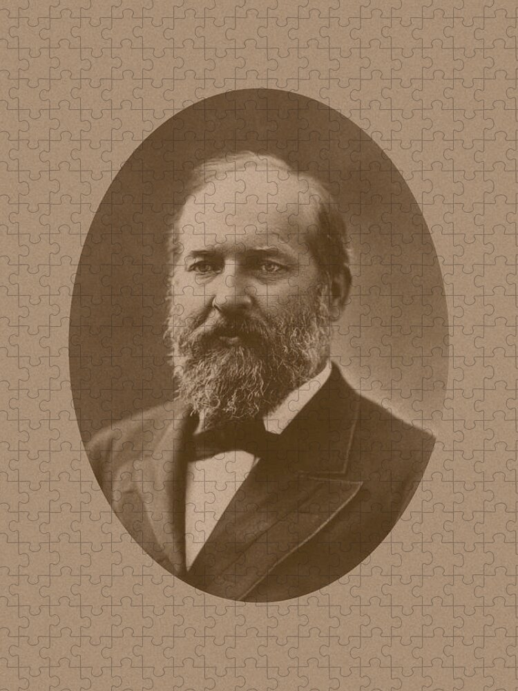 James Garfield Jigsaw Puzzle featuring the photograph President James Garfield - Two by War Is Hell Store