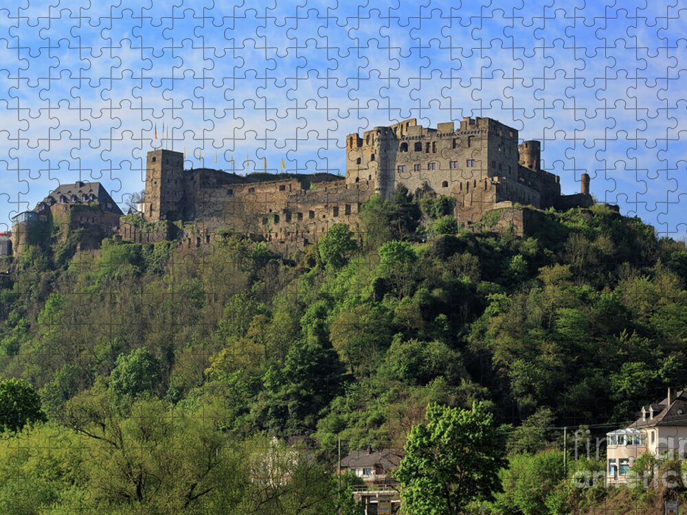 Rheinfels Castle Jigsaw Puzzle featuring the photograph Rheinfels Castle above St Goar Germany #2 by Louise Heusinkveld