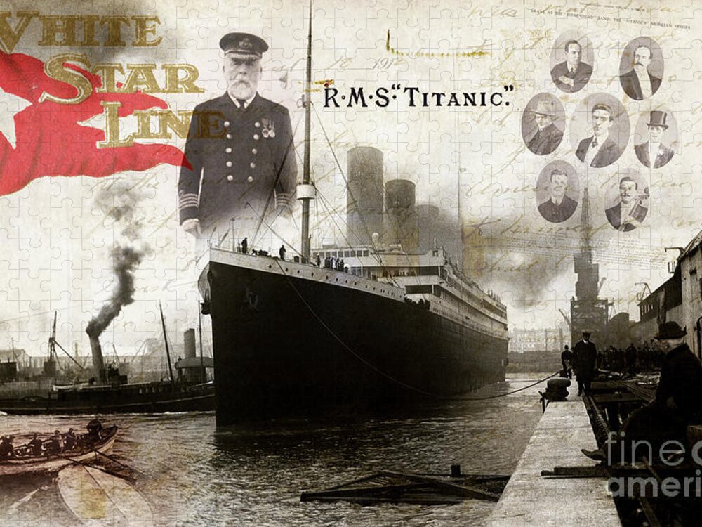 Titanic Newspaper Jigsaw Puzzle featuring the photograph RMS Titanic by Jon Neidert