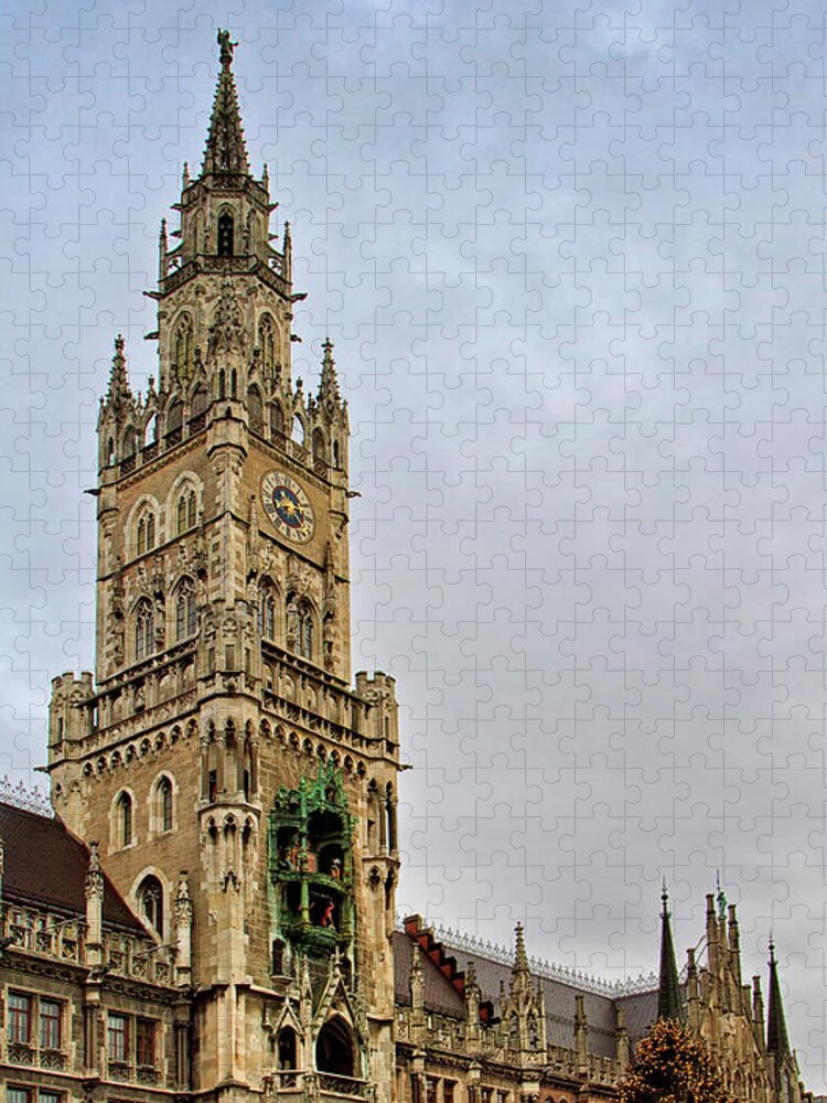 Marienplatz Jigsaw Puzzle featuring the photograph The Glockenspiel Munich #2 by Shirley Mitchell