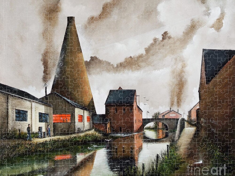 England Jigsaw Puzzle featuring the painting The Red House Cone, Wordsley, Stourbridge - England by Ken Wood