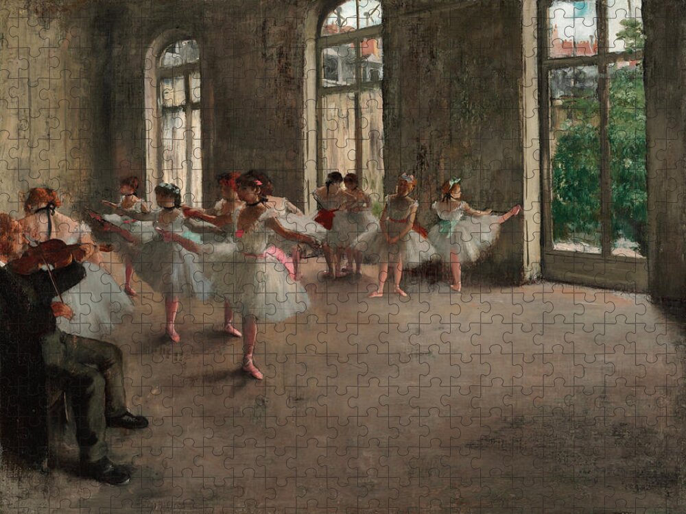 The Rehearsal Jigsaw Puzzle featuring the painting The Rehearsal #2 by Edgar Degas