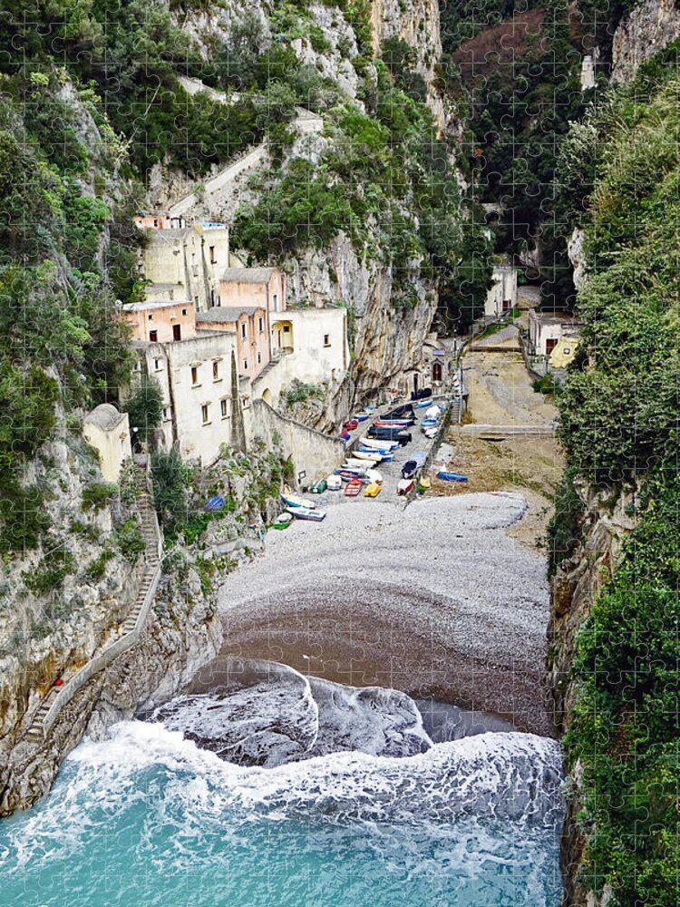 Amalfi Coast Jigsaw Puzzle featuring the photograph This Is A View Of Furore A Small Village Located On The Amalfi Coast In Italy #2 by Rick Rosenshein