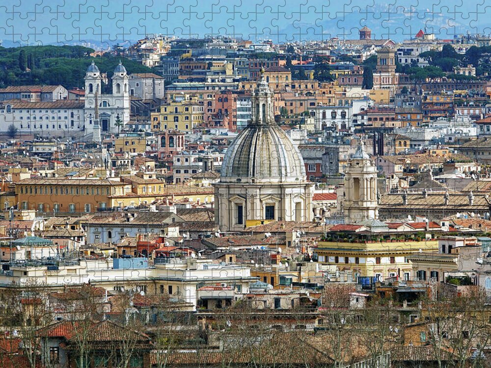 Gianicolo Hill Jigsaw Puzzle featuring the photograph View Of Rome Italy From Atop Gianicolo Hill #2 by Rick Rosenshein