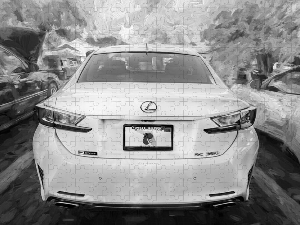 2015 Lexus Jigsaw Puzzle featuring the photograph 2015 Lexus RC 350 Painted BW by Rich Franco