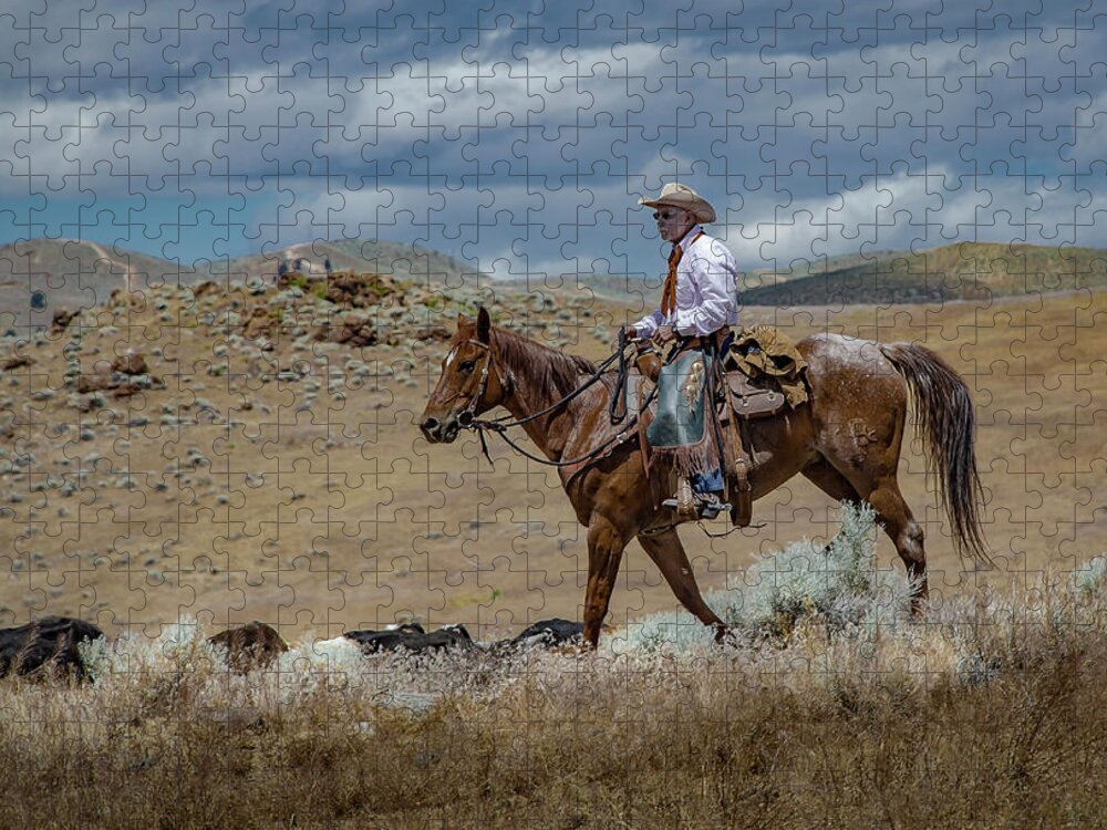 Reno Jigsaw Puzzle featuring the photograph 2016 Reno Cattle Drive 3 by Rick Mosher