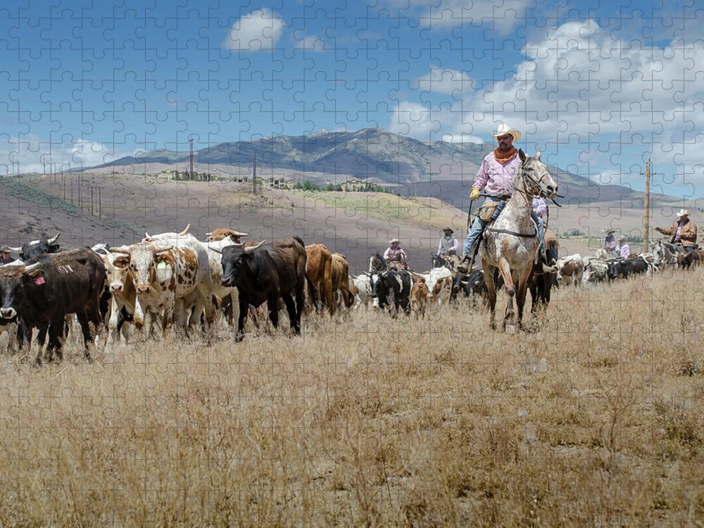 Reno Jigsaw Puzzle featuring the photograph 2016 Reno Cattle Drive 6 by Rick Mosher
