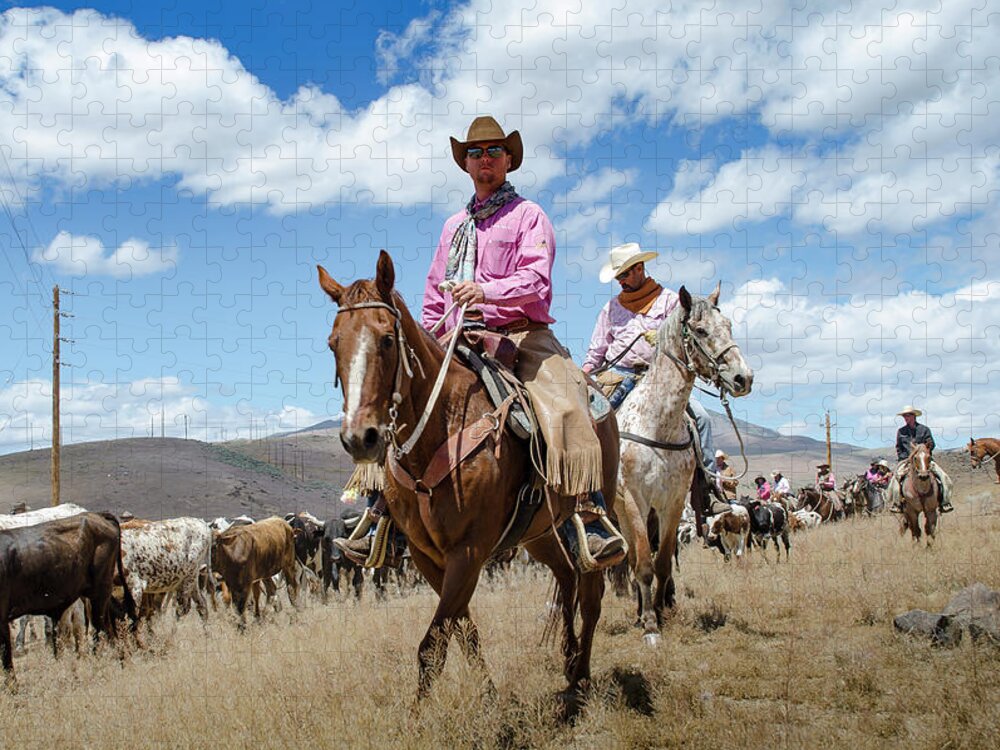 Reno Jigsaw Puzzle featuring the photograph 2016 Reno Cattle Drive 7 by Rick Mosher