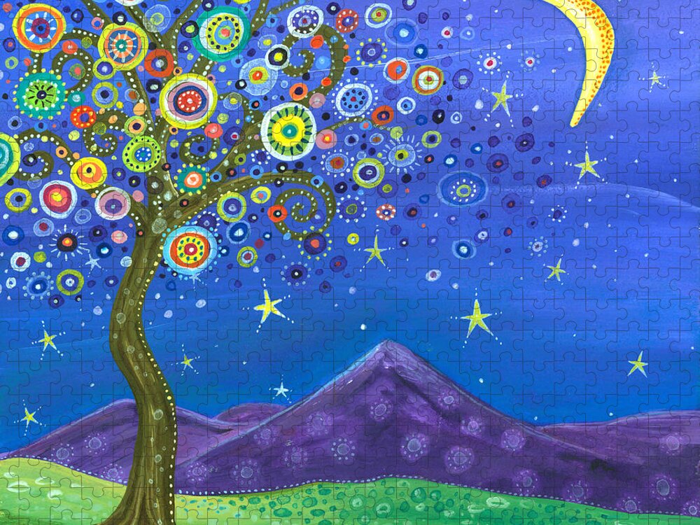 Dreaming Tree Jigsaw Puzzle featuring the painting Believe in Your Dreams by Tanielle Childers