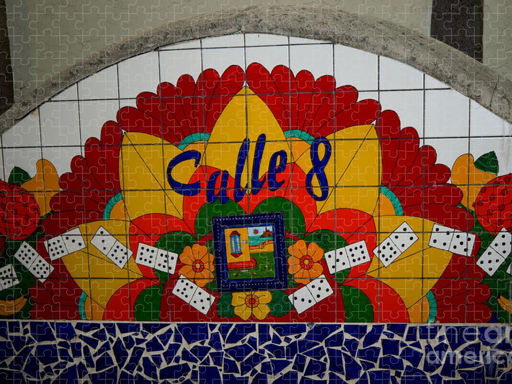 Calle Ocho Jigsaw Puzzle featuring the digital art Calle Ocho Cuban Festival Miami #3 by Carol Ailles