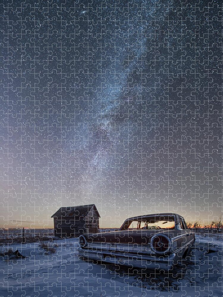 Sky Jigsaw Puzzle featuring the photograph 3 Galaxies by Aaron J Groen