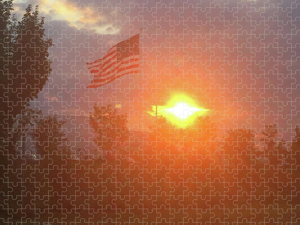 God Jigsaw Puzzle featuring the photograph GOD Bless America #3 by Matthew Seufer