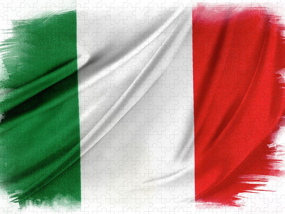 Flag Jigsaw Puzzle featuring the photograph Italian flag #3 by Les Cunliffe