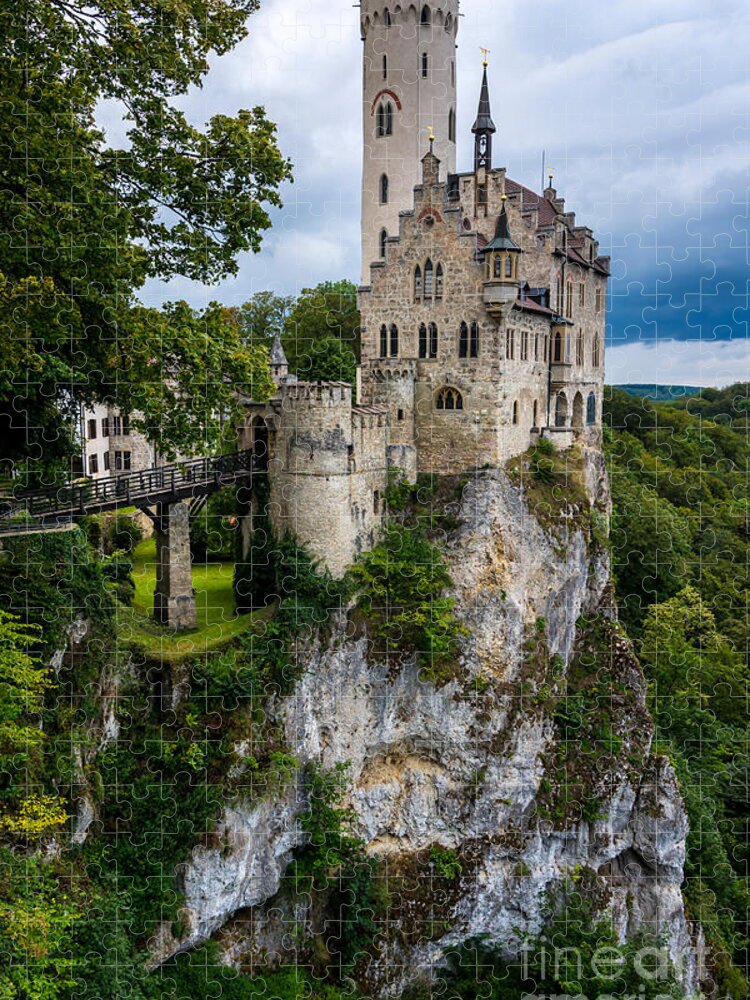Lichtenstein Castle Jigsaw Puzzle featuring the photograph Lichtenstein Castle - Baden-Wurttemberg - Germany by Gary Whitton