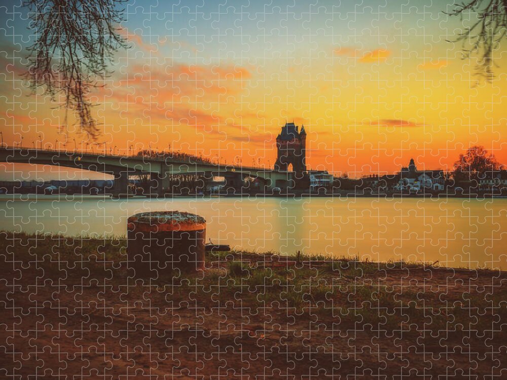 Nibelungenturm Jigsaw Puzzle featuring the photograph Nibelungenbruecke #5 by Marc Braner