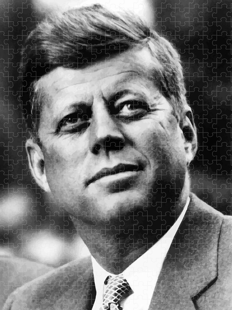 Jfk Jigsaw Puzzle featuring the painting President Kennedy by War Is Hell Store