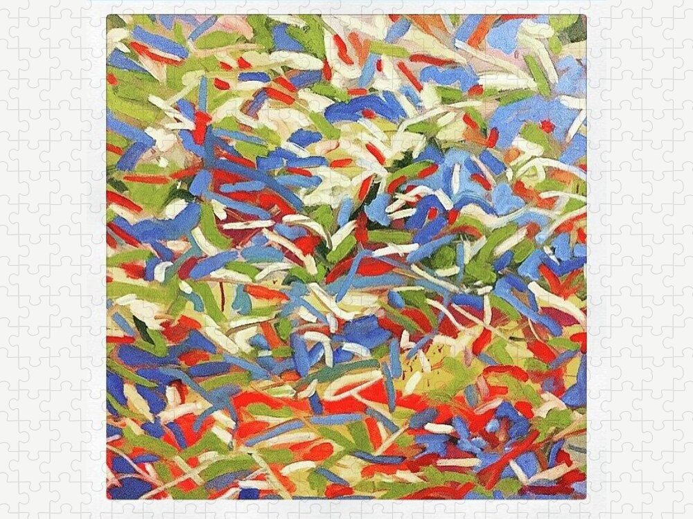 Abstract Jigsaw Puzzle featuring the painting 3 Steps Beyond Joy by Steven Miller