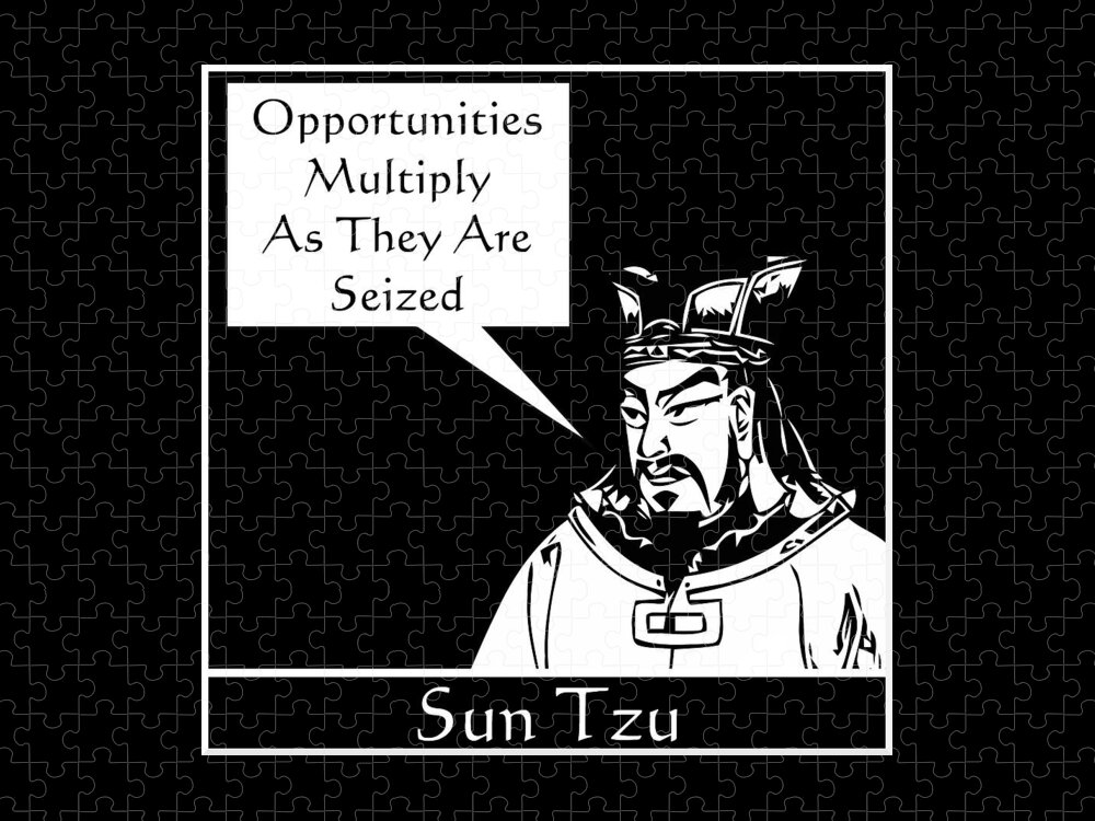 Sun Tzu Jigsaw Puzzle featuring the digital art Sun Tzu #4 by War Is Hell Store