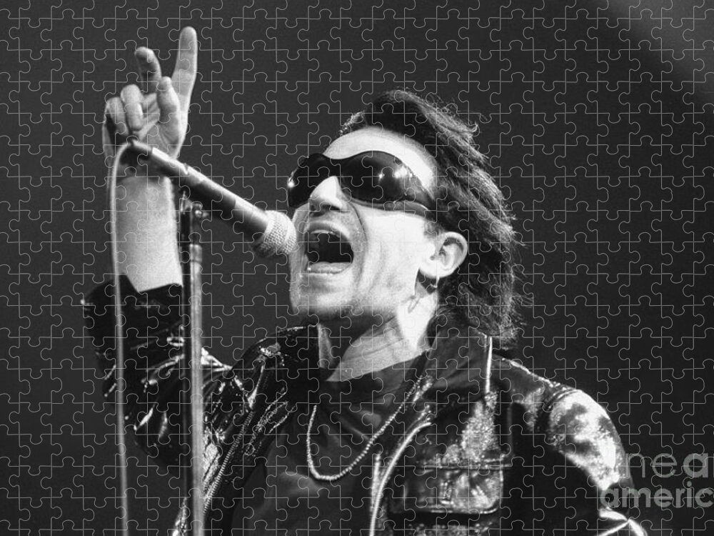 Singer Jigsaw Puzzle featuring the photograph U2 - Paul Hewson - Bono #1 by Concert Photos
