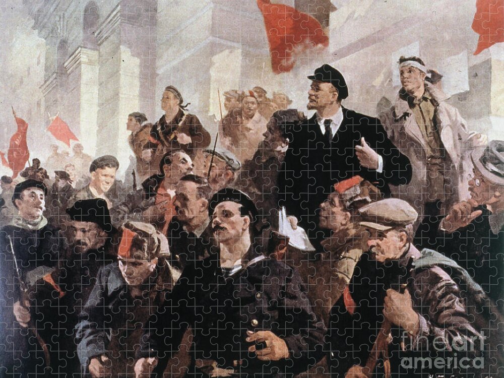 1917 Jigsaw Puzzle featuring the photograph Vladimir Lenin (1870-1924) #3 by Granger