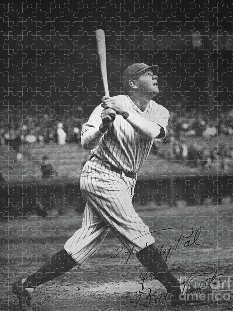#faatoppicks Jigsaw Puzzle featuring the photograph Babe Ruth by American School