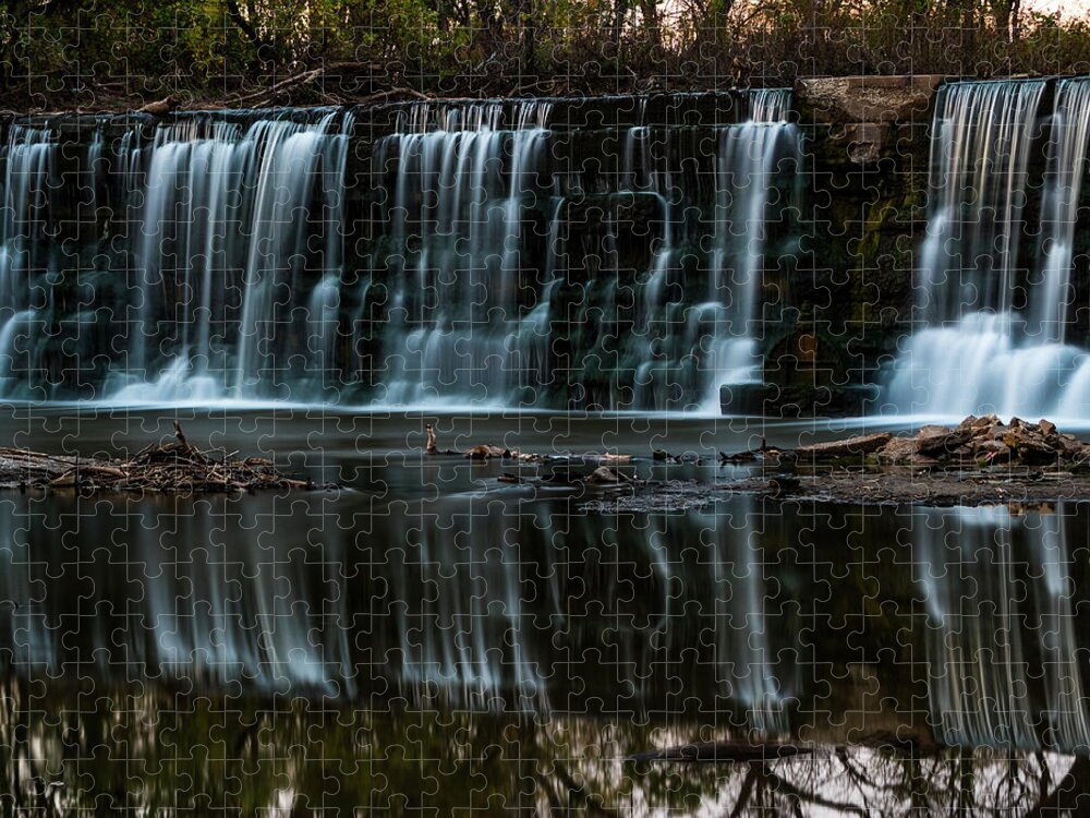 Drop Jigsaw Puzzle featuring the photograph Kansas Waterfall #4 by Jay Stockhaus