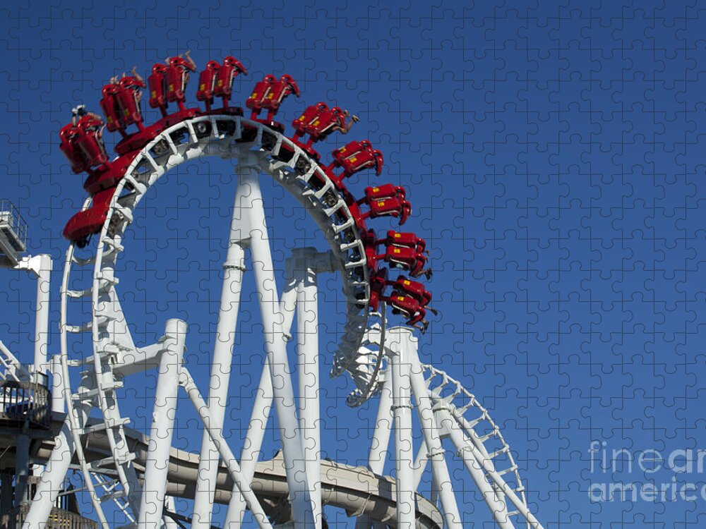 Wildwood Jigsaw Puzzle featuring the photograph Modern Rollercoaster #4 by Anthony Totah