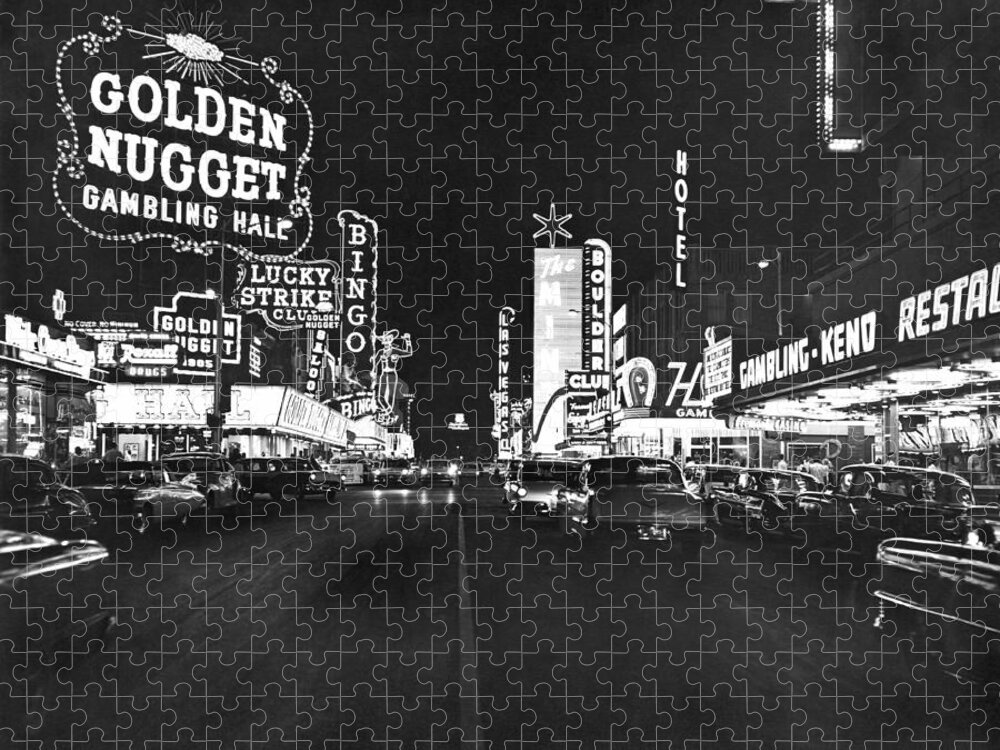 1950s Jigsaw Puzzle featuring the photograph The Las Vegas Strip #7 by Underwood Archives