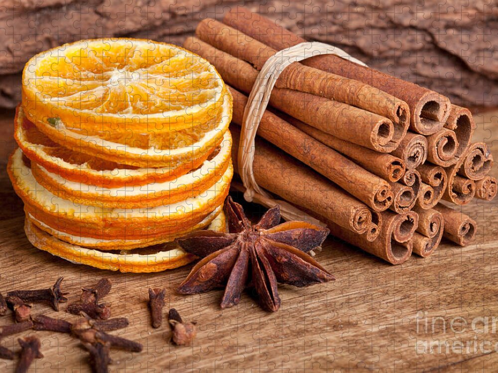 Cinnamon Jigsaw Puzzle featuring the photograph Winter Spices by Nailia Schwarz