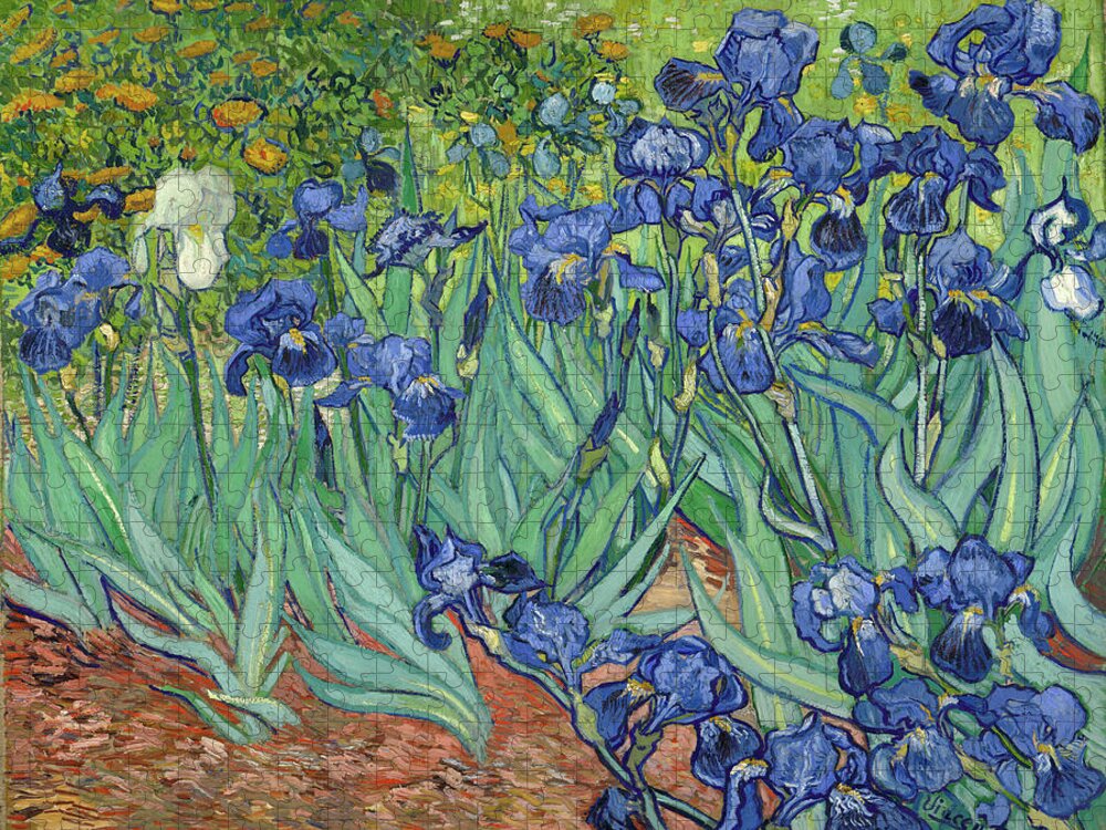 Irises Jigsaw Puzzle featuring the painting Irises #44 by Vincent van Gogh
