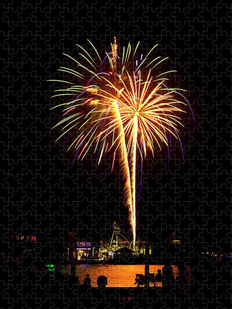 Fireworks Jigsaw Puzzle featuring the photograph 4th of July Fireworks by Bill Barber