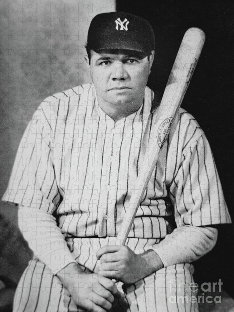 Babe Ruth Jigsaw Puzzle featuring the photograph Babe Ruth by American School