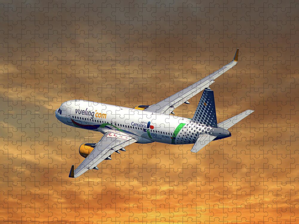 Vueling Jigsaw Puzzle featuring the photograph Vueling Airbus A320-232 #5 by Smart Aviation