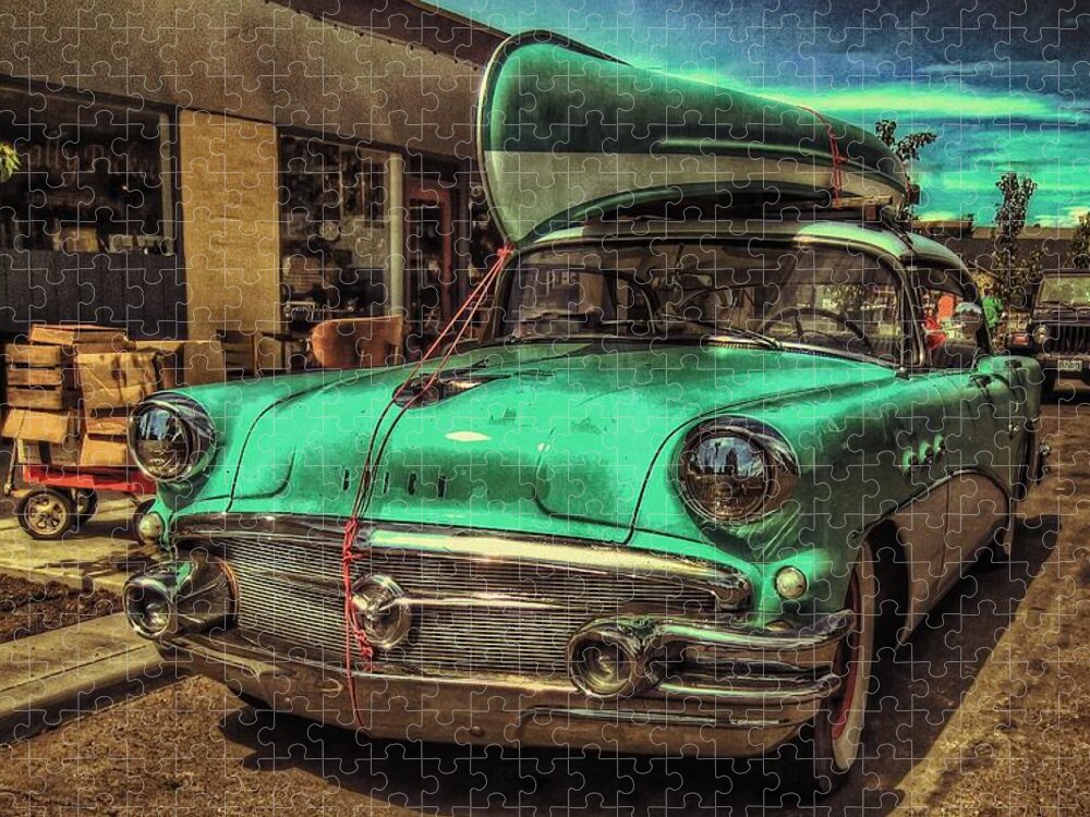 Buicks Jigsaw Puzzle featuring the photograph 57 Buick - Just Coolin' It by Thom Zehrfeld