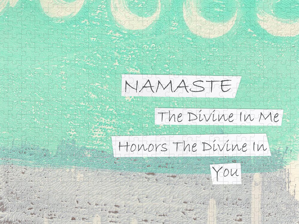Namaste Puzzle featuring the painting Namaste by Linda Woods