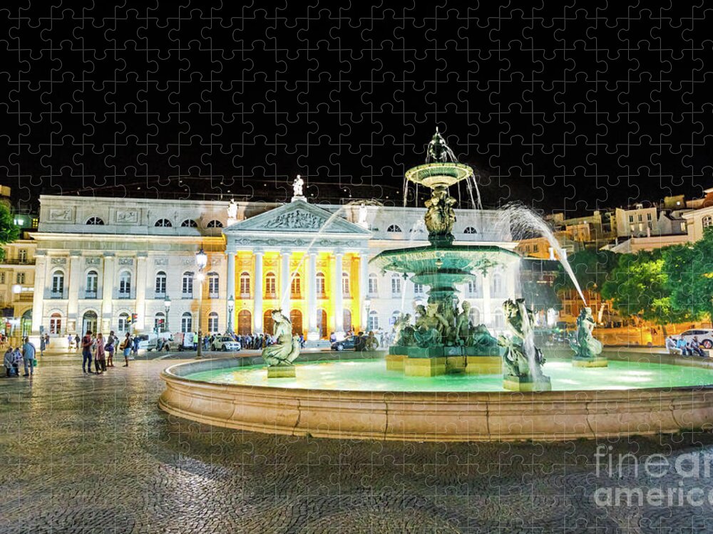 Lisbon Jigsaw Puzzle featuring the photograph Rossio Square Lisbon #6 by Benny Marty
